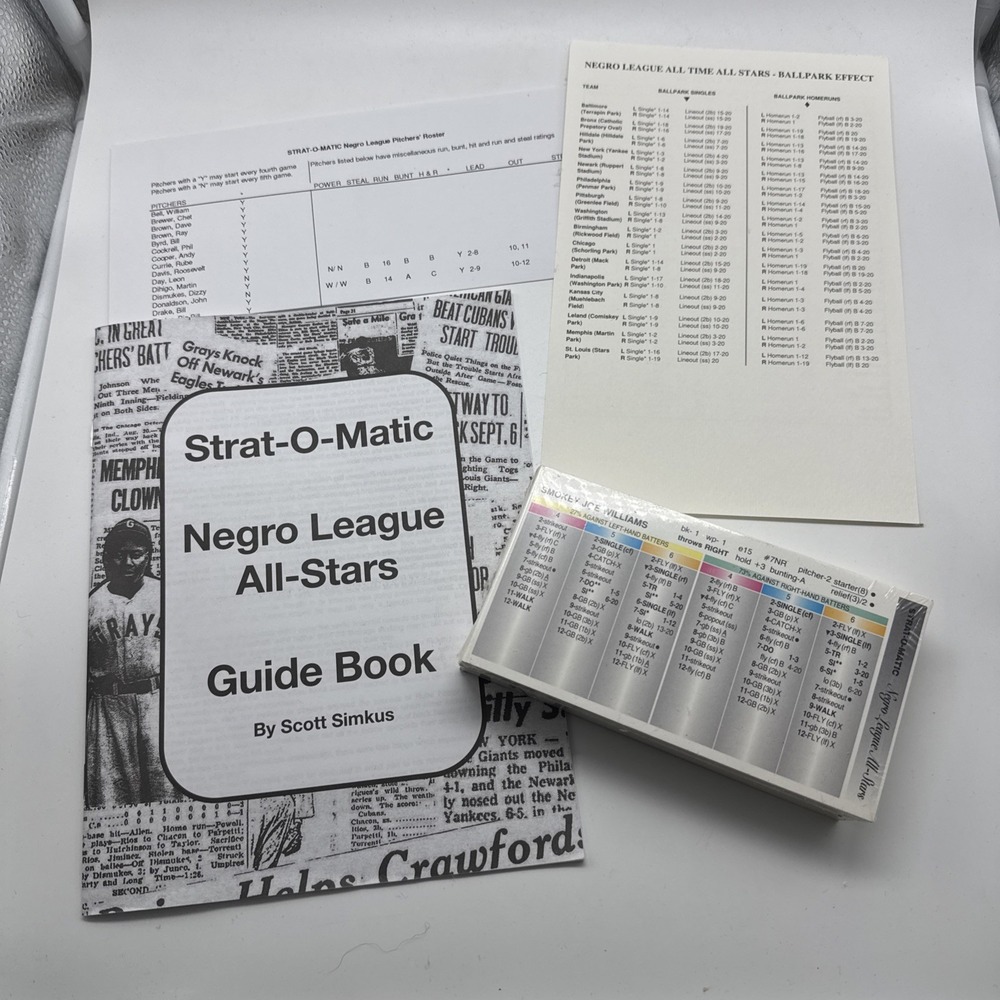 Strat-O-Matic Baseball Negro League All Stars Collectible Edition 108 cards 2009